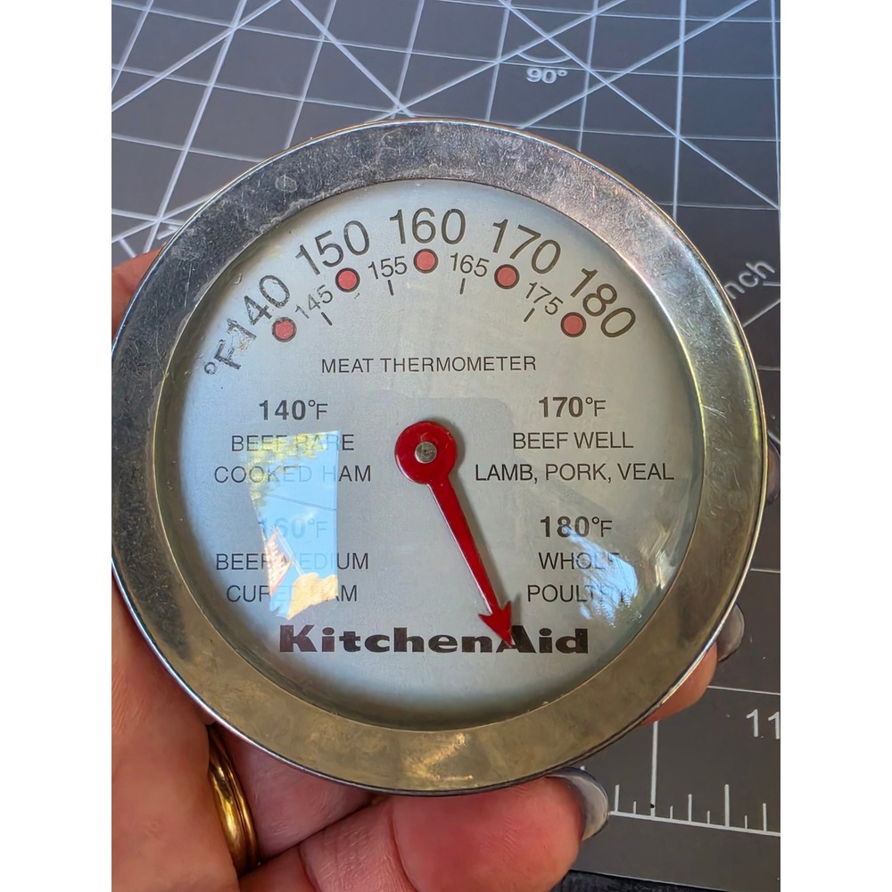 KitchenAid Stainless Steel Analog Meat Thermometer Silver 140-180 F Range